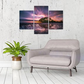 Tablou cu plajă în apus de soare (90x60 cm)