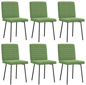 vidaXL Scaune de sufragerie, 6 buc, verde deschis, catifea