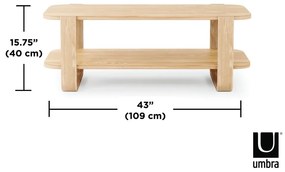 Măsuță de cafea în culoare naturală din lemn masiv de eucalipt 55x109 cm Bellwood – Umbra