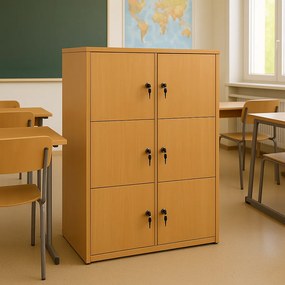 Dulap individual cu 6 casete si yala, Masura 150x40x80 cm, Culoare fag