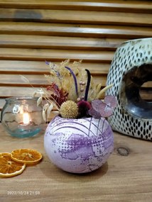 Ghiveci decorativ cu flori artificiale, homs seria A620,17x5.5x9 cm,30337