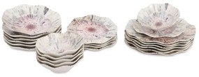 Set veselă 24 piese multicolor/porțelan