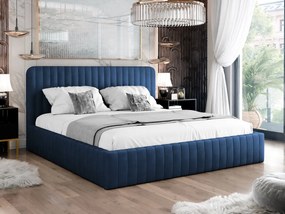 Pat matrimonial 140 cm Lentoa (albastru) (cu somieră) (cu sp. depozitare). Promo -17%. 1104164