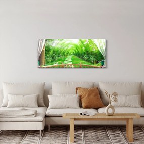 Tablou - Privire la grădina tropicală (120x50 cm)