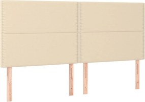 vidaXL Tăblie de pat crem 200x5x118/128 cm, material textil