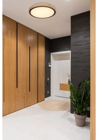 Plafoniera LED cu aspect lemn design modern Bruno maro 30,7cm 12W