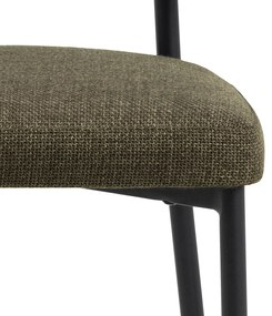MAZZONI EXPORT IRIS Verde Măsliniu (țesătură Basel 77) - SCAUN MODERN TAPIȚAT CU ȚESĂTURĂ ÎMPLETITĂ PENTRU SALON/SUFRAGERIE LOFT