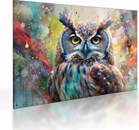 Tablou pe sticlă - Pictură de o bufniță (70x50 cm)