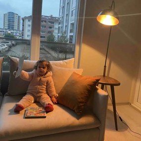 Masuta cu lampadar Decora Homs, negru,Seria lx, 40004