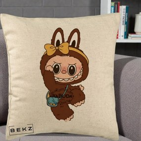 Perna Personalizata Kabuda Maro cu Funda Aurie, 40x40 cm, Bej, Husa Detasabila, Perna Inclusa, BEKZ®