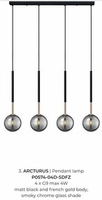 Lustra moderna cu 4 pendule Arcturus negru/ auriu