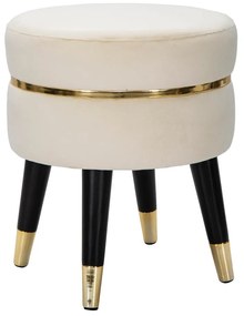 Taburet crem cu tapițerie din catifea Paris – Mauro Ferretti