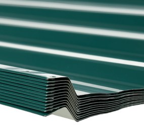 Outsunny Panouri pentru Acoperiș din Oțel, 12 Foi Galvanizate pentru Acoperișuri și Pereți, 129x45 cm, Verde | Aosom Romania