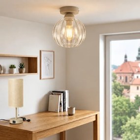 BRILAGI - Plafonieră LED RETRO GLASS 1xE27/60W/230V Ø 18 cm bej/transparentă