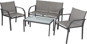 OFERTA Set de gradina LOUNGE cu fotolii, banca si masuta, gri clasa a II-a