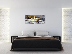 Tablou - Orășel iarna (120x50 cm)