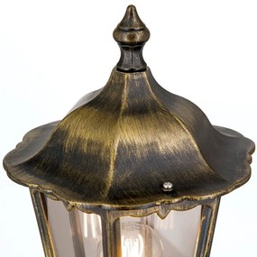 Stalp iluminat exterior stil clasic IP43 H140 Puchberg AL 11K/82576 schwarz-gold/rauch OR