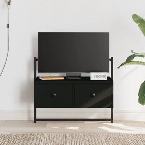 833453 vidaXL Dulap TV montat pe perete, negru, 60,5x30x51 cm, lemn prelucrat