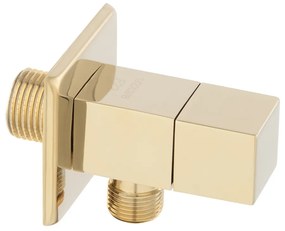 Robinet coltar Ferro 1/2”x1/2” dreptunghiular cu finisaj auriu lucios