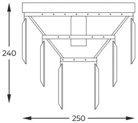 Plafonieră Zuma Line C17106/1 AMEDEO 1xE27/40W/230V auriu