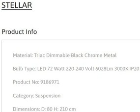 Lustra LED design ambiental deosebit Stellar 80cm, negru