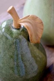 Decorațiune din ceramică în formă de pară verde închis, H23 cm, Ø14 cm
