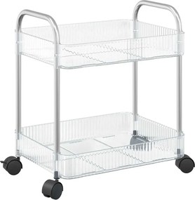 vidaXL Cărucior de depozitare cu 2 niveluri transparent acrilic