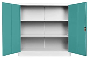 Dulap metalic universal mediu 120 x 40 x 120 cm, încuietoare cilindrică, verde - ral 6033