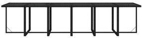 Set mobilier de gradina cu perne, 17 piese, negru, poliratan Negru si alb crem, masa + 16x fotoliu, 1