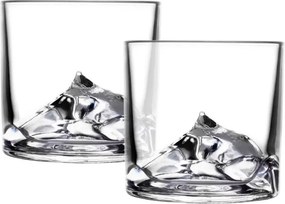 Set pahare pentru whisky LIITON 1006964 Everest, 270 ml, 2 buc, Fund 3D Muntele Everest, Transparent