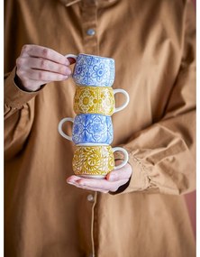 Cești albastre/portocalii 4 buc. pentru espresso din gresie 155 ml Milton – Bloomingville