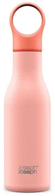 Sticlă termos Joseph Joseph Loop 81119, 500 ml, Pereti dubli cu strat de cupru, Capac cu balamale, Vid, Coral