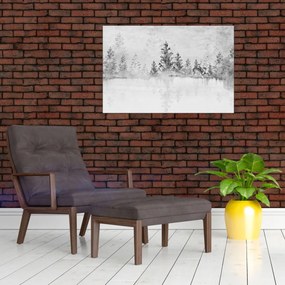 Tablou - Cerb lângă lac (90x60 cm)