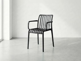 Scaun din plastic TREGO cu brate, antracit