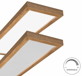 Plafonieră LED dimabilă Brilagi WOODY FRAME LED/50W/230V stejar 120x30 cm IP44 + telecomandă
