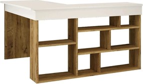 Birou CT5-AW, alb/pin atlantic, PAL melaminat, 129x120x72 cm