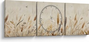 Tablou - Pajiște sălbatică (cu ceas) (90x30 cm)