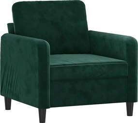 vidaXL Fotoliu canapea, verde închis, 60 cm, catifea