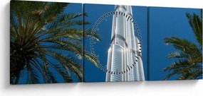 Tablou - Burj Khalifa (cu ceas) (90x30 cm)