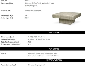 Masuta pentru interior/ exterior design LUX Mateo