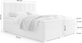 Pat continental cu spațiu de depozitare Mareli 160x200 - bouclé bej Quelle 03