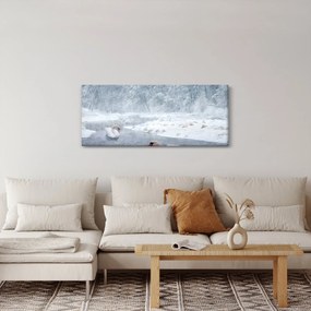Tablou cu lebăde (120x50 cm)