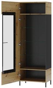 Vitrină Lorren 10 (stejar artisan + negru mat). 1068164