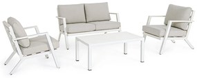 Set mobilier de grădină alb din aluminiu pentru 4 persoane Harley – Bizzotto