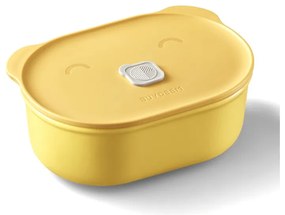 Cutie pentru pranz ceramica Buydeem CT3007-MY, 500 ml, 19.5x11x16.5 cm, Rezistenta la căldura pana la 230°C, Compatibila cuptor si cuptor cu microunde, Galben