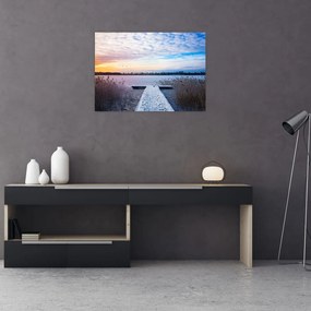 Tablou - Lac înghețat, Ełk, Mazury, Polonia (70x50 cm)