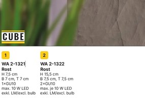 Aplica LED de perete design ambiental Cube 2 antique rustic