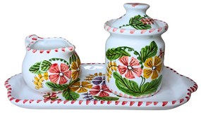 Set ceramică servit ceai/cafea model Flori de Câmp