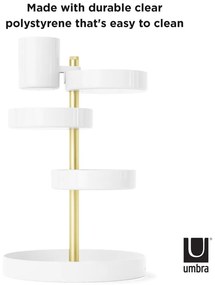 Organizator de baie alb pentru cosmetice din plastic Pirouette – Umbra