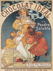 Artă imprimată Chocolat Ideal Chocolate Advert (Vintage Art Nouveau) - Alfons Mucha, (30 x 40 cm)